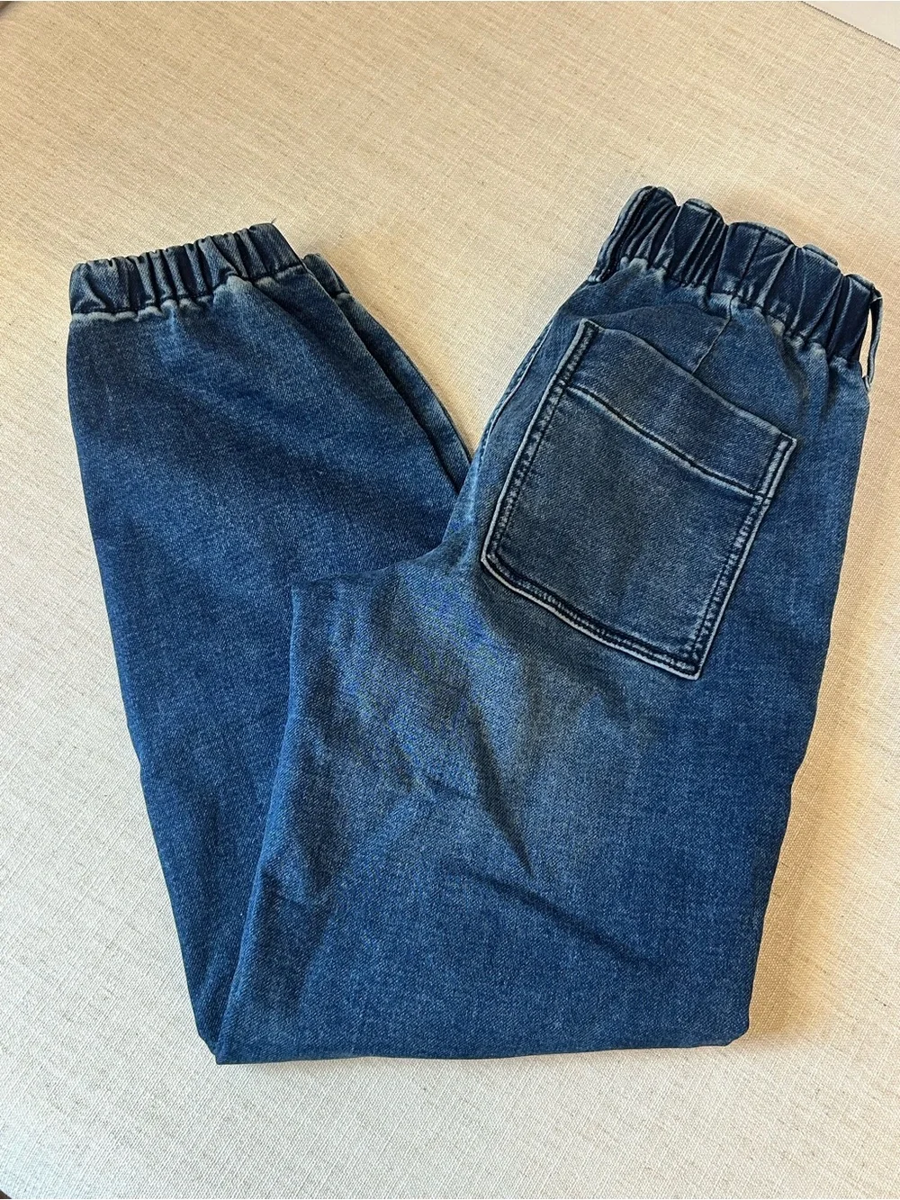J. Crew Dark Blue Cropped Elastic-Waist Jeans